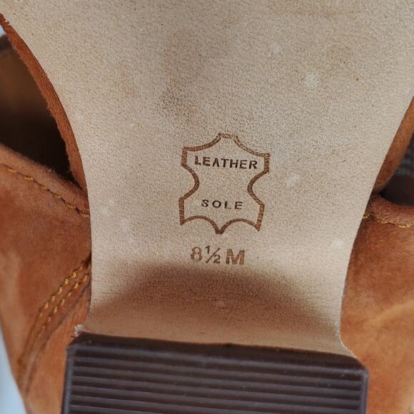 Tory Burch Selby 75MM Block Heel Sandals Silk Suede Ambra Tan 64760 Size 8.5 M - Picture 10 of 13